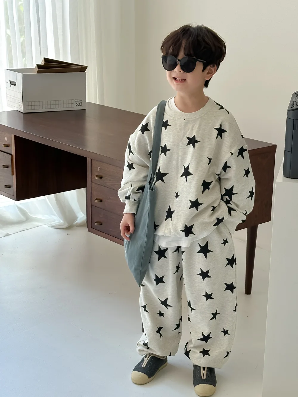Childrens Sets Clothing Autumn Boy Girl Korean Printing Two Pieces Children Long Sleeves Trousers Sweater 2024 Sweet