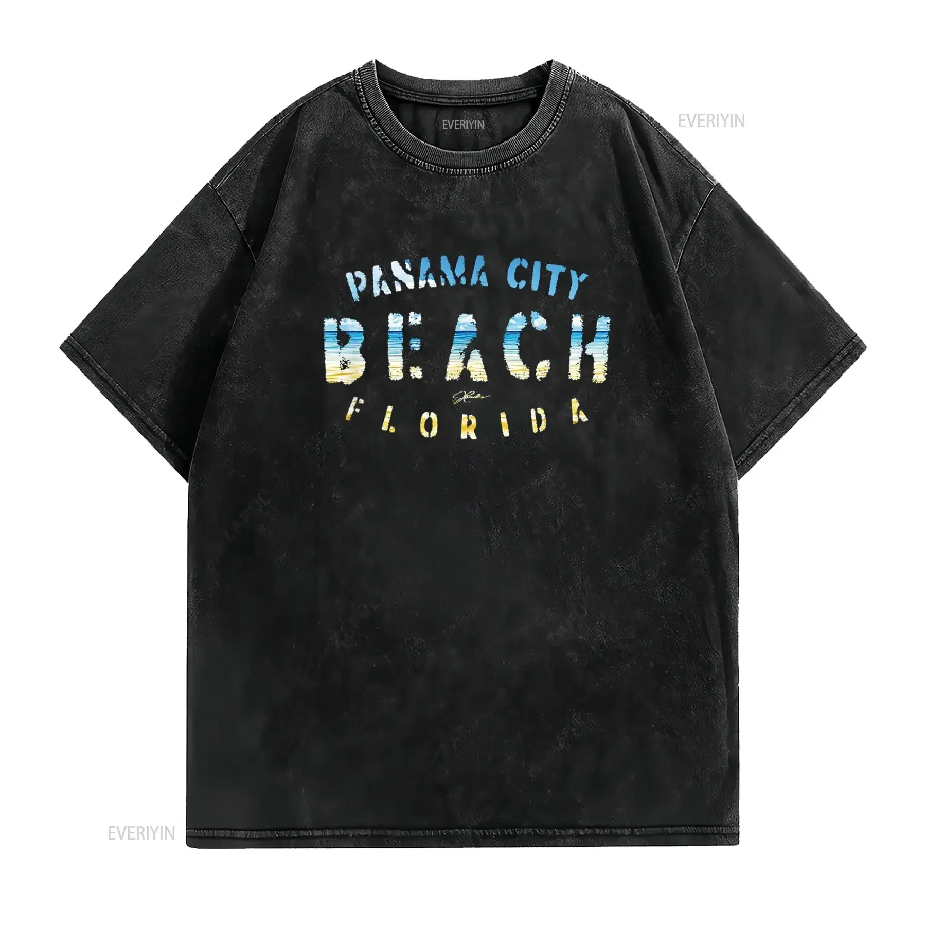 Panama City Beach FL T Shirt vintage Washed Stretched Slightly homme Versatile Casual Comfortable graphic streetwear