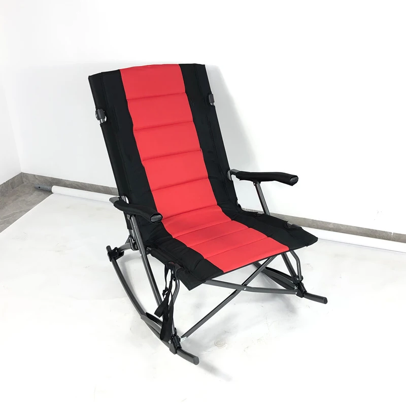 Custom Wholesale Portable Folding Fishing Camping Outdoor Lawn Travel Picnic Beach Folding Rocking Chair