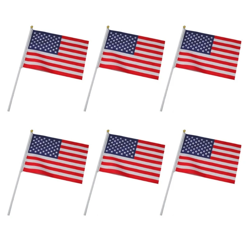 Y1UU Colorful Small American Flags Easy to Hold Hand Flags Perfect for Flag Enthusiasts for Display Your Enthusiasm Flags