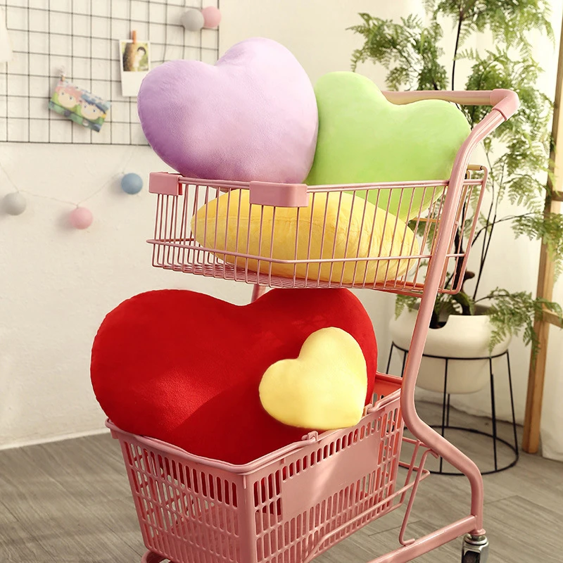 1pc Heart Shape Throw Pillow Cushion Stuffed Plush Doll Toy Gift Sofa Car Home Decorative Cushion Wedding Decoration Kids Toy