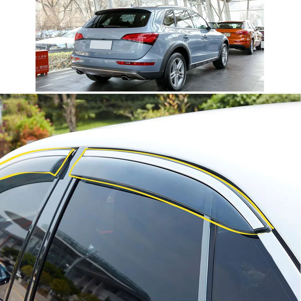 Car Sticker Plastic Window Glass Wind Visor Rain/Sun Guard Vent Parts For AUDI Q5 2010 2011 2012 2013 2014 2015 2016 2017