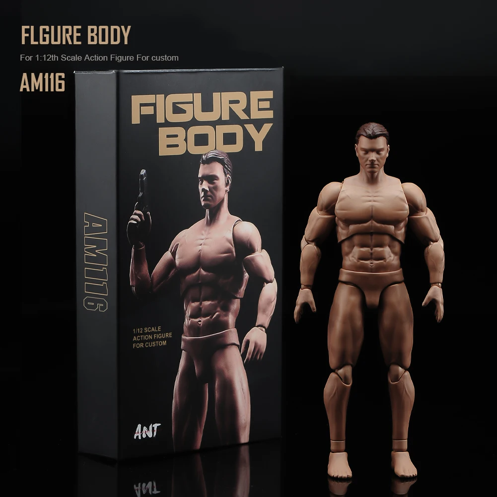 ANT AM116 1/12 Scale Male Strong Body Muscular Action Figure With Head Full Set Accessories 6