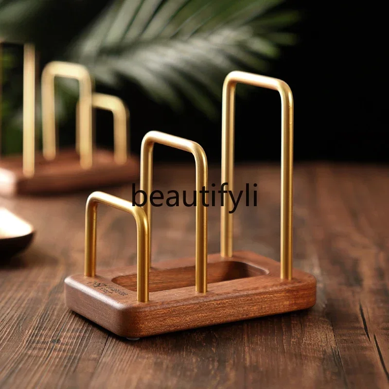 S7486teae Solid wood multi-functional cutting board rack, kitchen placement rack, rolling surface chopping board storage rack