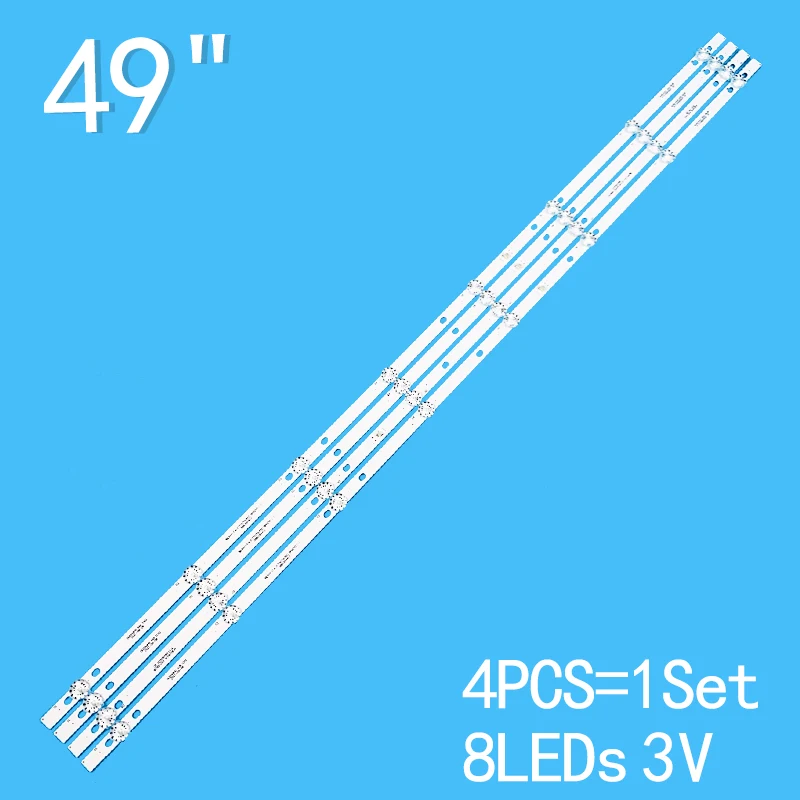 

1TV=4PCS 945mm 8LEDs 3v Suitable for 49 inch LCD TV DLED49HD 4X8 1002 DLED49HD 4X8 1003 DLED49HD 4X8 1004