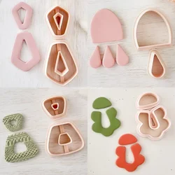 2Pcs Set Geometric Hollow Shaped Polymer Clay Earring Cutters Modern Design DIY Jewelry Pendant Soft Pottery Clay Cutting Molds