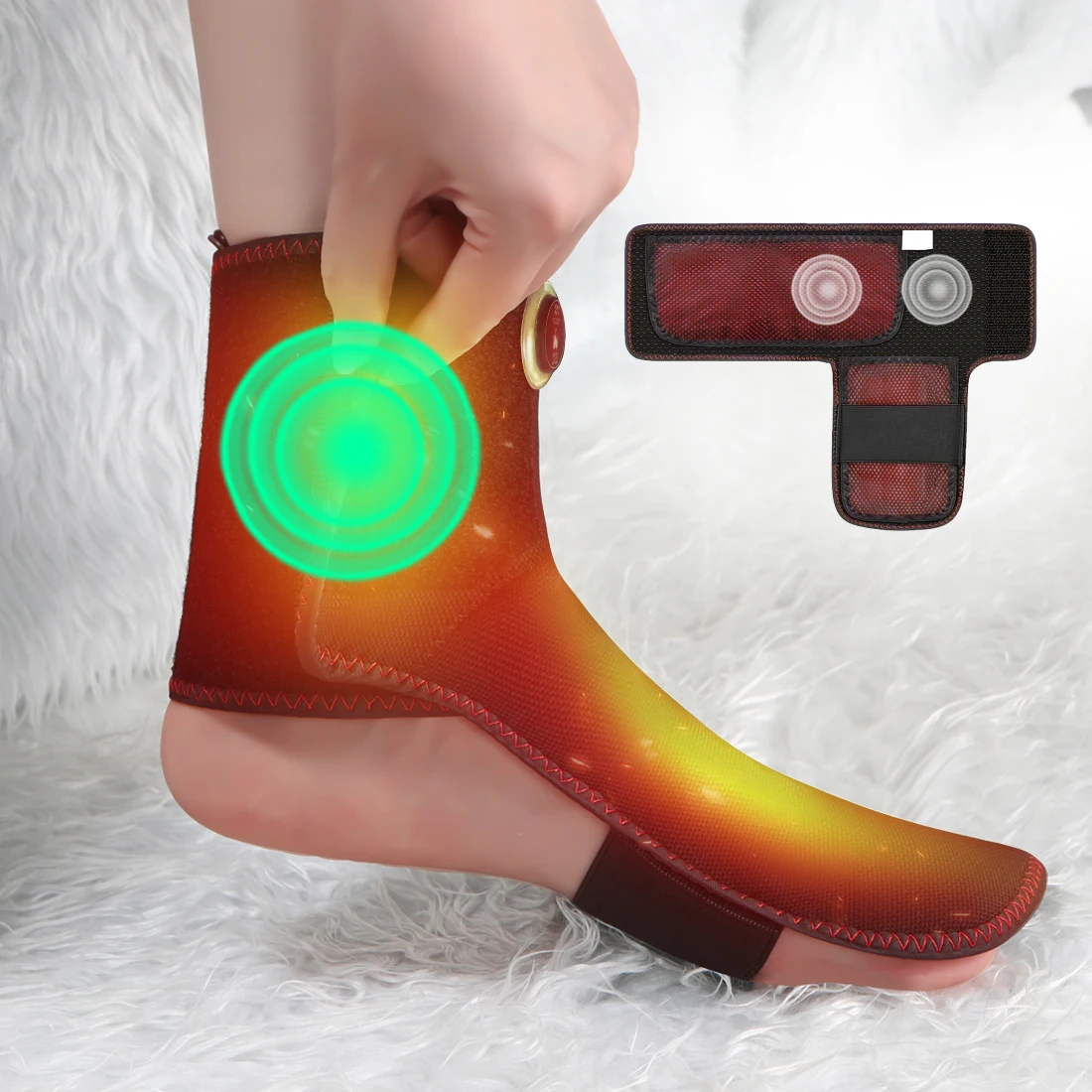 

Электрический массажер для лодыжки с подогревом, спортивная защита, бандаж для лодыжки, 3 режима массажа нагрева, облегчение ахиллова тендинита, восстановление растяжения связок