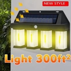 LED Solar Tungsten Wall Light Outdoor Motion Sensor 3bulbs Waterproof Lantern House Garden Yard Street Lamp Garage