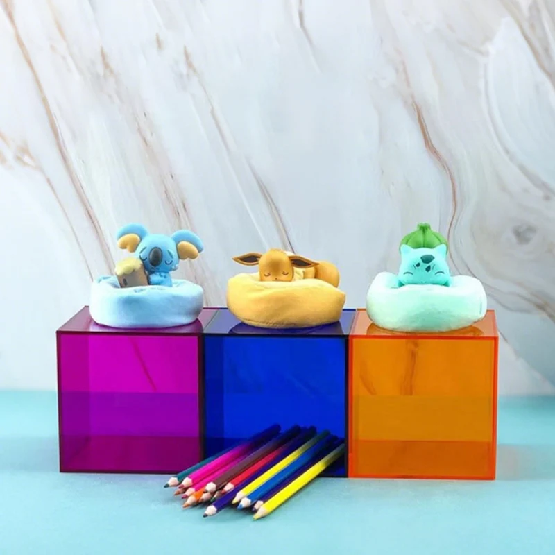 

5cm Cube Acrylic Storage Box Without Lid DIY Colorful Acrylic Display Stand For Pop Toys Action Figure Display Case Combination