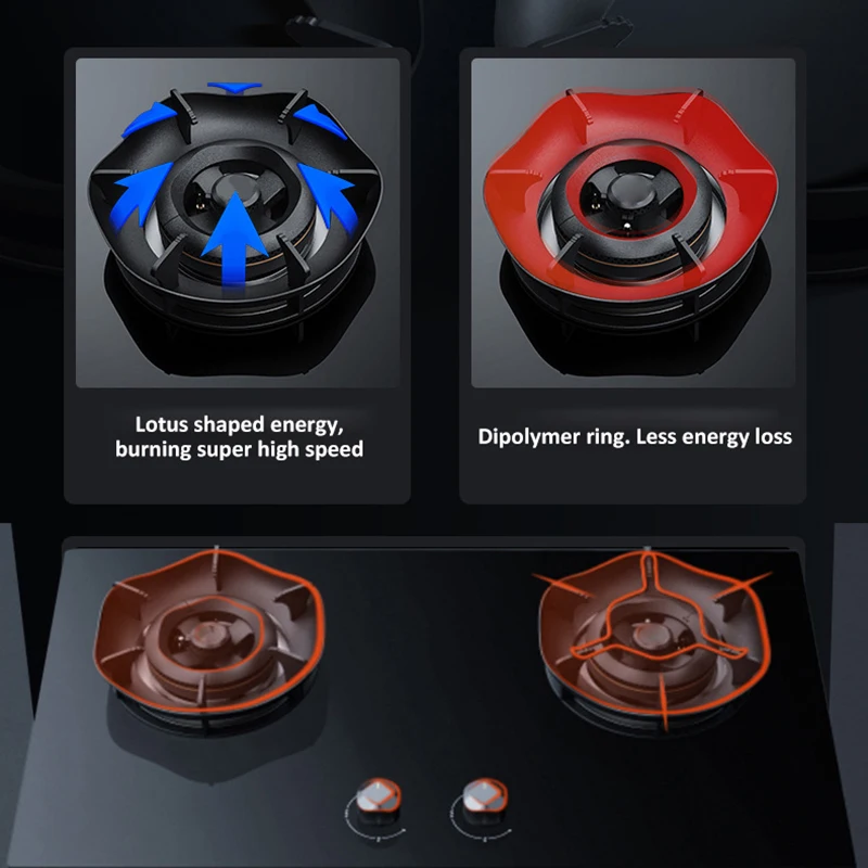 موقد غاز 5.0 كيلو وات - موقد منزلي أوتوماتيكي مع حريق شرسة، نطاق غاز طبيعي مدمج/طاولة ثنائي الغرض