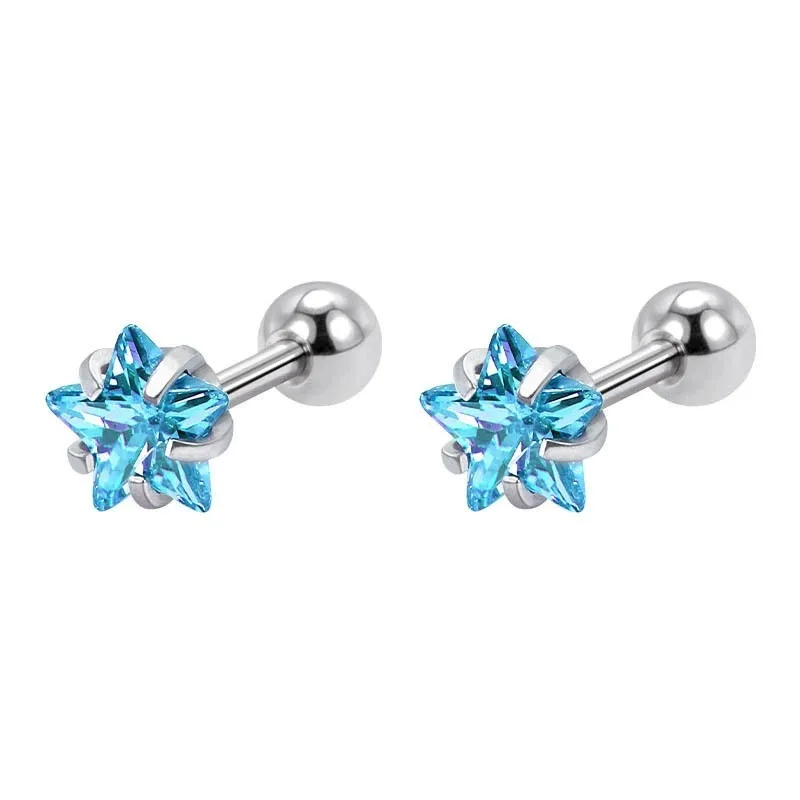 Größe 4mm, schlichter Stil, Damen und Herren, Edelstahl, 4 Farben, AAA, quadratische, runde, herzförmige Zirkon-Ohrstecker, kein Verblassen, allergiefrei – Detail 5
