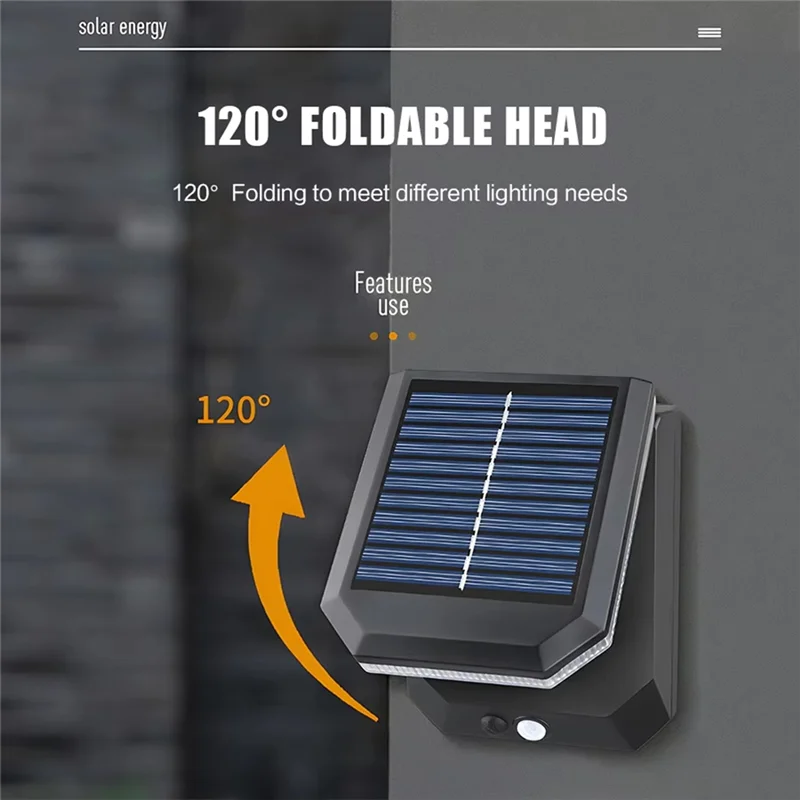 A38Q-Solar LED Wall Light With Motion Sensor IP65 Waterproof Foldable Outdoor Safety Lamp