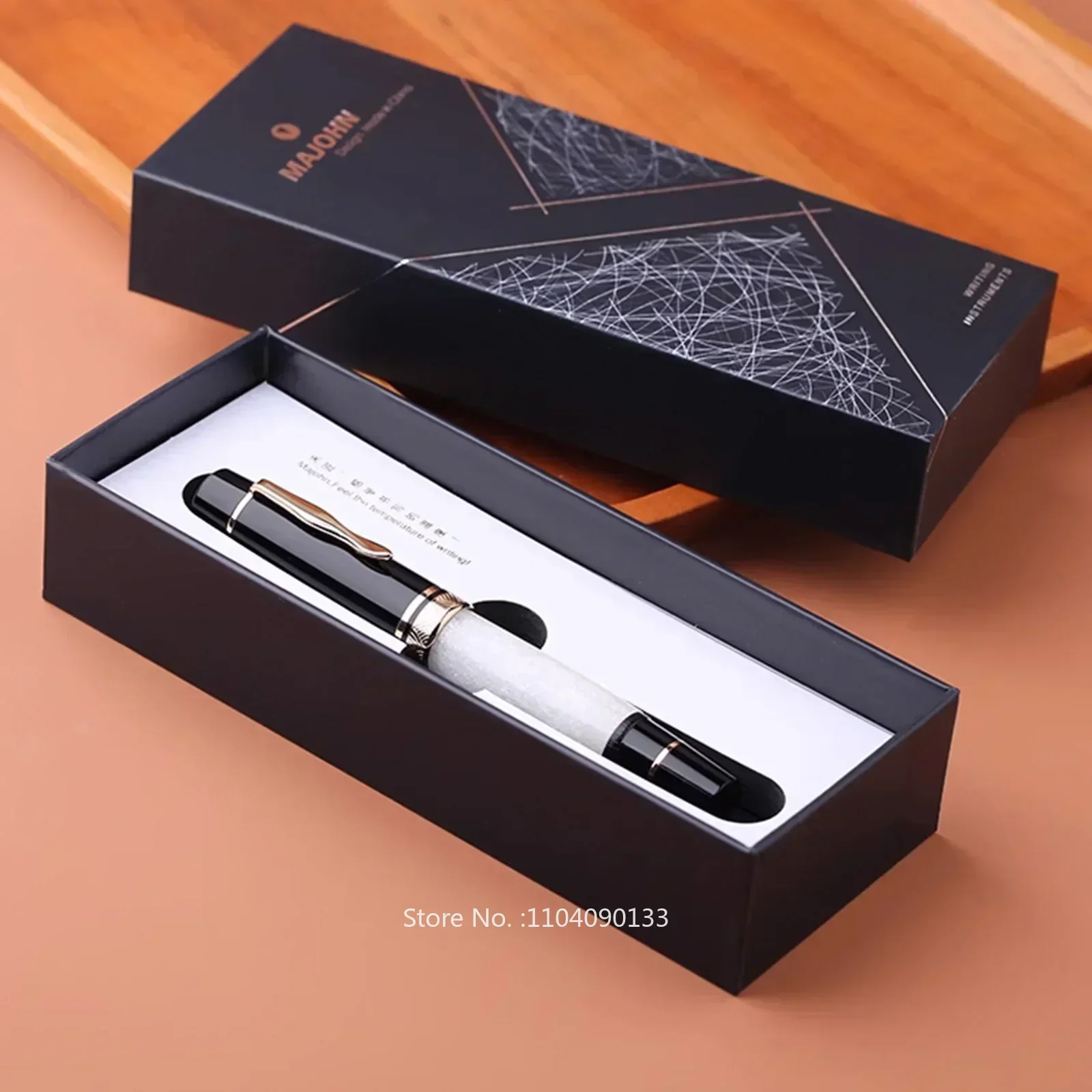 Hot MAJOHN P139 Large Piston Fountain Pen No.6 EF/F/M Nib Hard Rubber Tongue  Writing ink Gift Pens school office supplies