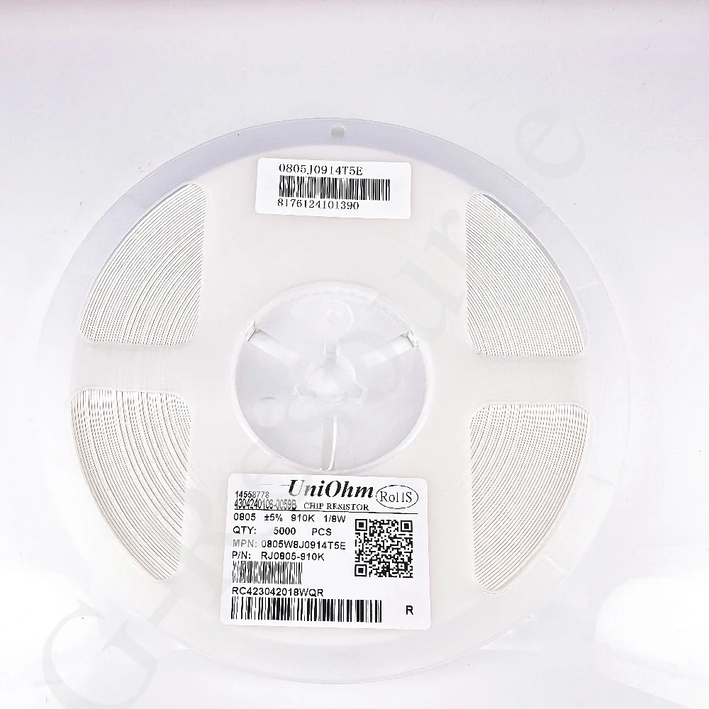 (100 pcs) 0805W8J0914T5E resistor 0805 (Patch resistance 910KΩ ±5% 1/8W ±100