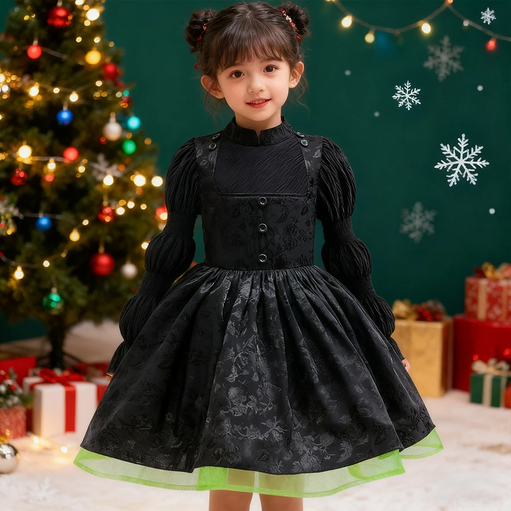 

Elegant Dress For Girl Christmas Princess Dress Movie Witch Elphaba Cosplay Costumes New Year Dress Black Girls Party Dresses