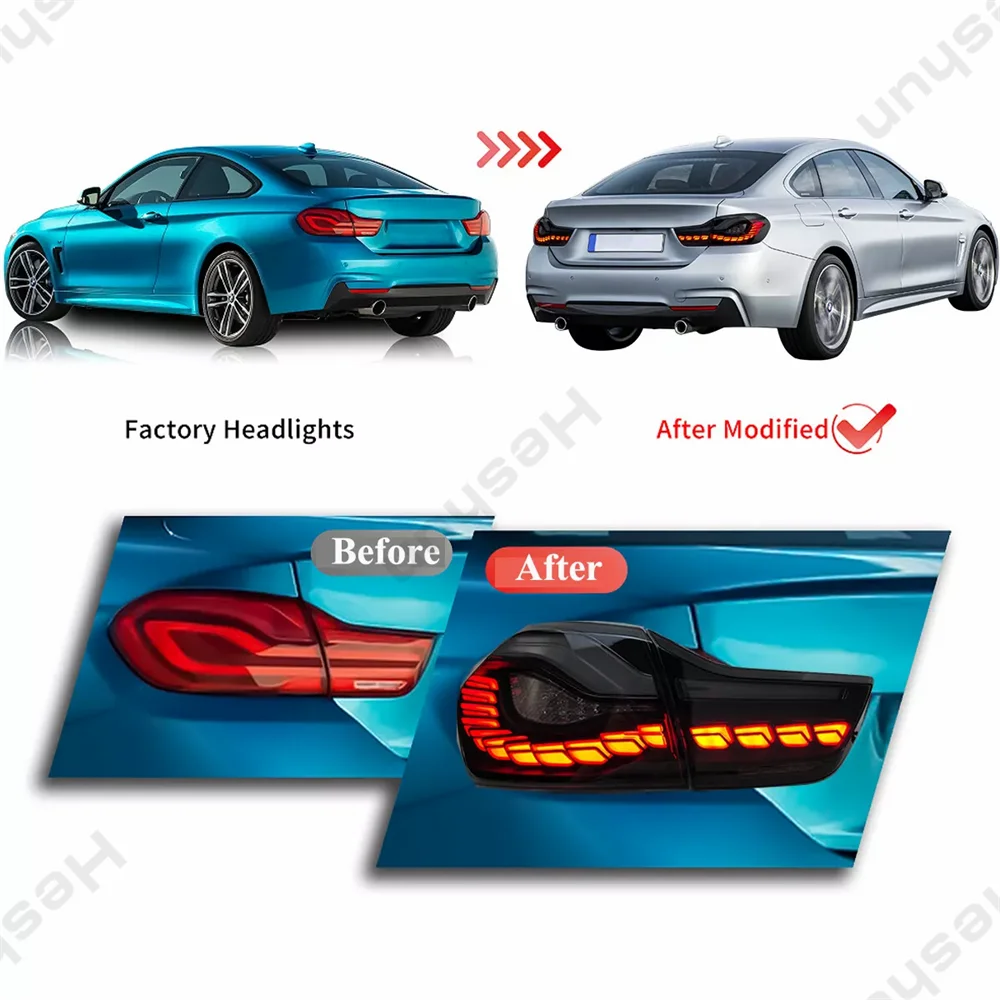 Pair LED Taillight For BMW M4 420i 428i 430i 435i 440i 4 Series F32 F82 F33 F83 2014-2020 GTS OLED Style Full Dynamic Taillamp