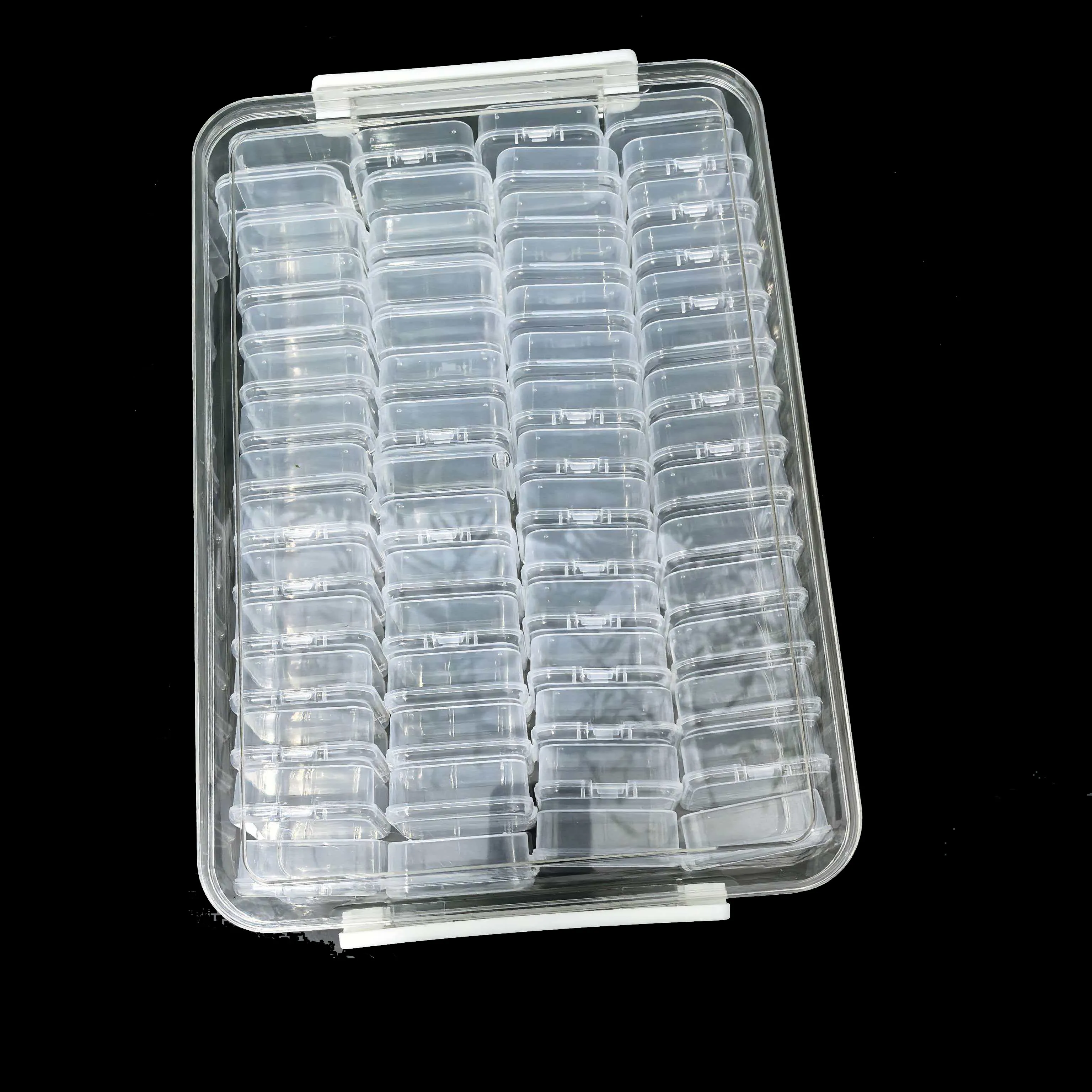 Transparent Plastic Storage Boxes with Snap Lids for Beads and Jewellery