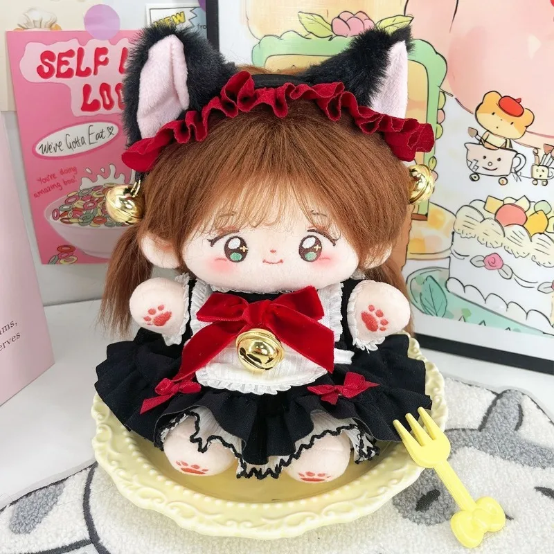 

20cm Lolita Princess Dress for Cotton Doll, Elegant Plush Doll Clothes with Lace & Bow, Detailed Kawaii Dress Up Costume