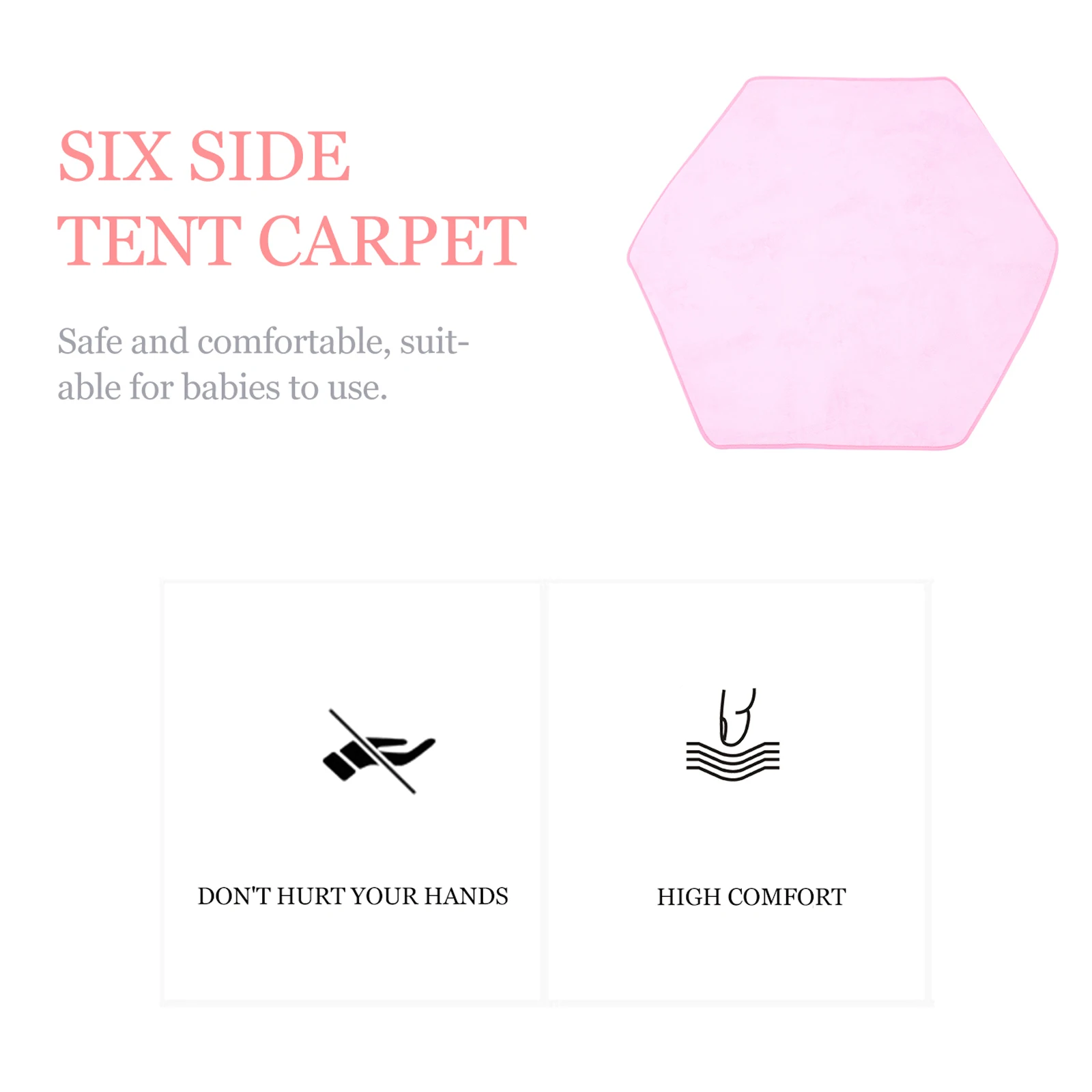 

Pink Hexagon Children Tent Carpet Kids Indoor Mat 2m Waterproof Floor Non Comfortable Baby Toddler