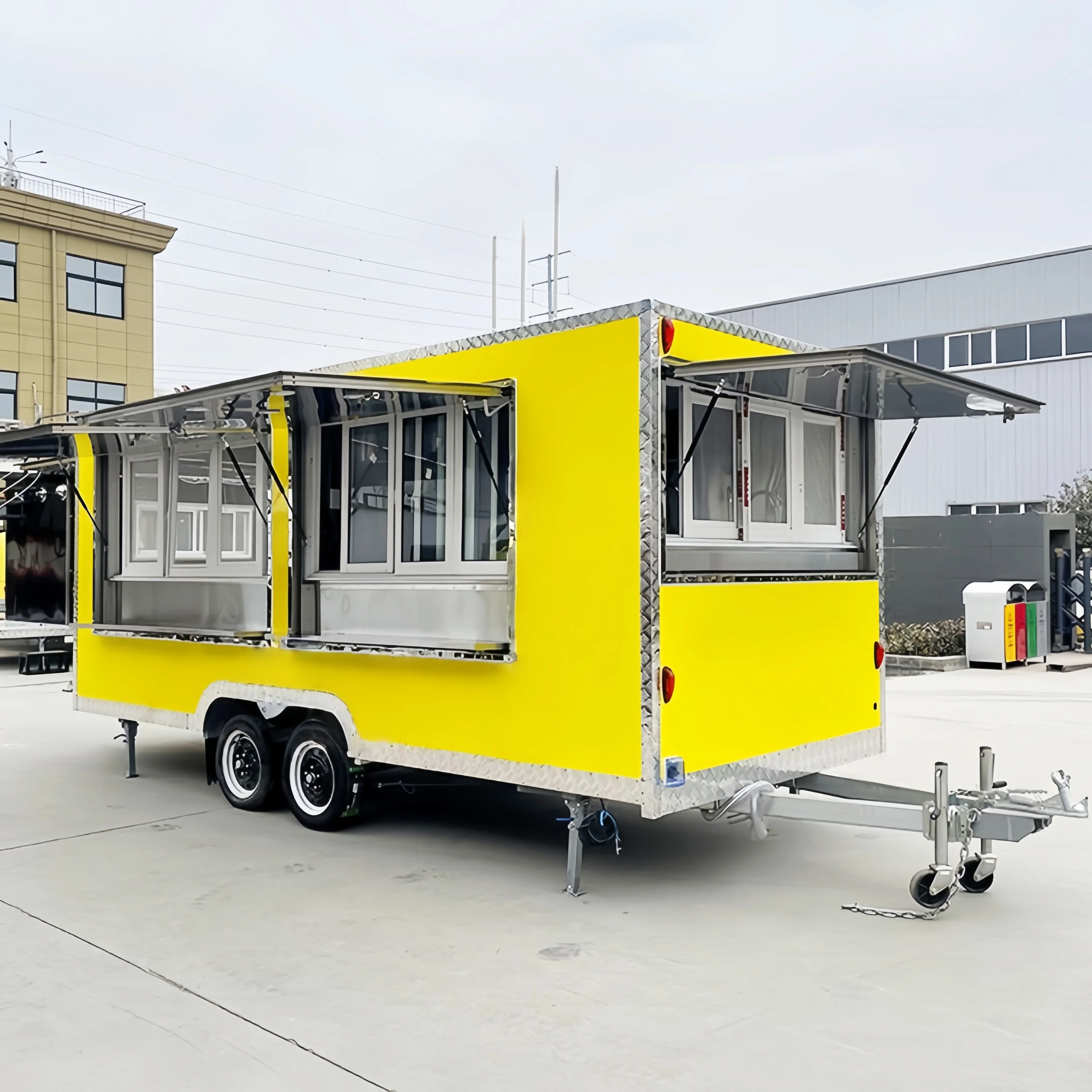 

Portable Mobile Food Truck Trailer Outdoor Restaurant Fast Food Catering Cart Snack Ice Cream Truck