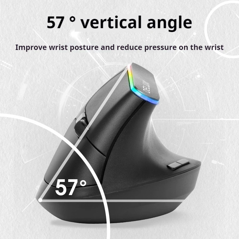 Ratón fotoeléctrico inalámbrico Vertical M618C, conexión de dos modos, interfaz Usb de 1600dpi, efecto de luz Rgb, escritorio, portátil y oficina
