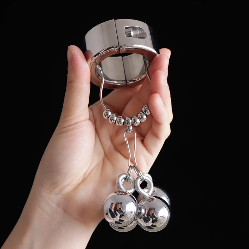 NEW Metal Cock Ring Male Chastity Ring Intimate Cuir Ball Weight Hanger for Penis Enlargement Ball Stretcher Extender Cock Ring