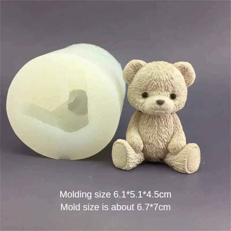 Teddy Bear Mold Honey Can Silicone Mold Candle Bear Cake Decoration Chocolate Baking Cake Aromatic Candle Plaster Drip Mold