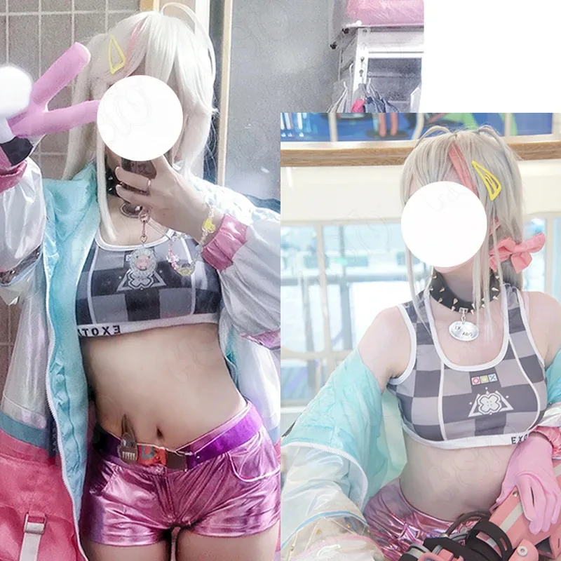 Diosa de la victoria NIKKE Cosplay Jackal Cosplay peluca HSIU 75CM beige degradado rosa pelo largo peluca sintética peluca Jackal