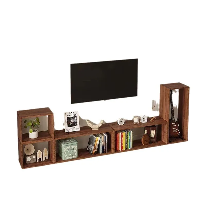 

Wooden floor-to-ceiling bookshelf Home TV Book item storage rack Multifunctional living room ornament Succulent storage rack