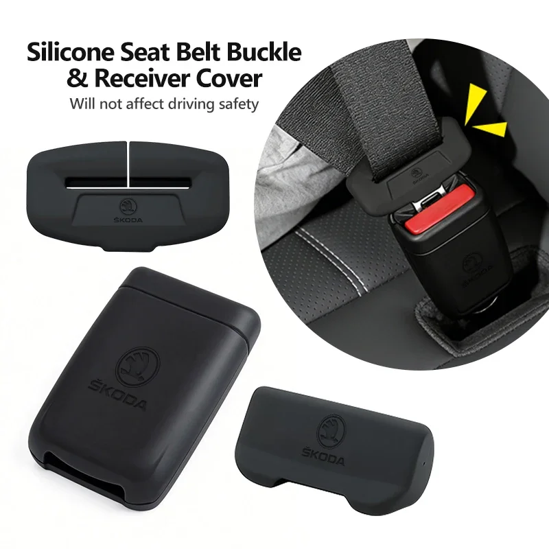 

Car Stickers Car Seatbelt Buckle Cover Silicone Anti-scratch Protector Safety Belt Buckle Guard Tool For Skoda Rapid Octavia Der