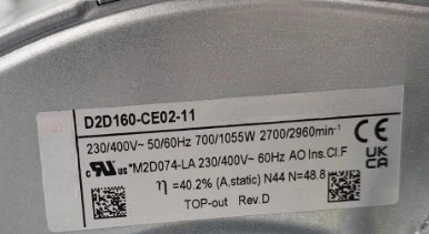 Brand New Original D2D160-CE02-11 D2D160 CE02 11 Centrifugal Cooling Fan 230V 700W Fast Delivery