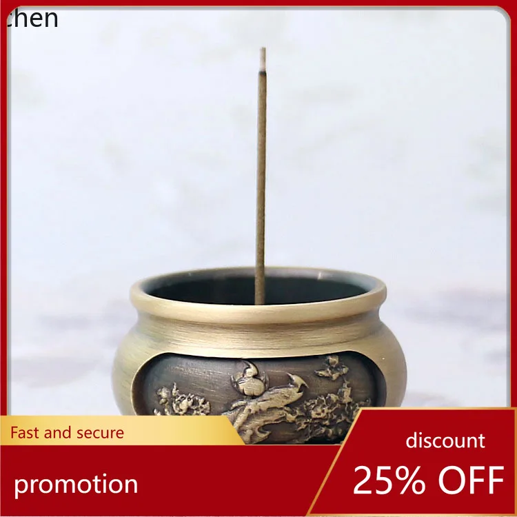 

Cz carved tripod copper incense burner tea ceremony zen small incense burner antique for home incense burner sandalwood holder