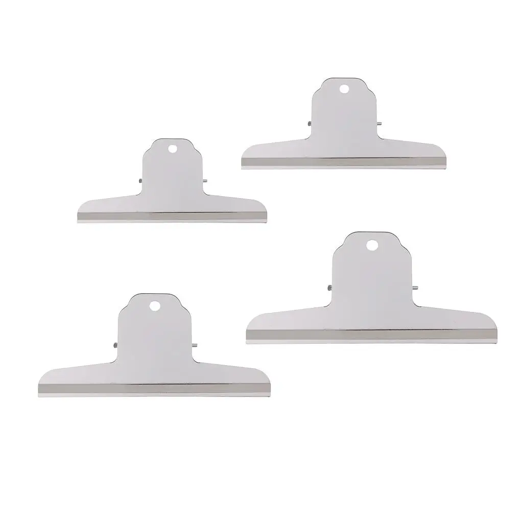 Stainless Steel Bulldog Binder Clip Heavy Duty Metal Hinge Clamp for Documents Home and Office