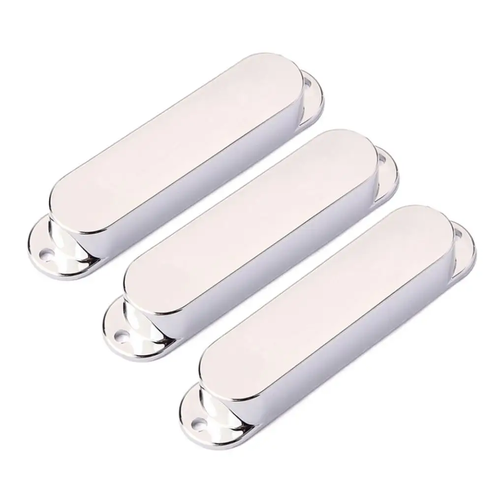 Guitar Accessories Pickup Cover Set SSS Single Coil ABS Silver for Electric Guitar Repair 48 50 52 Mm