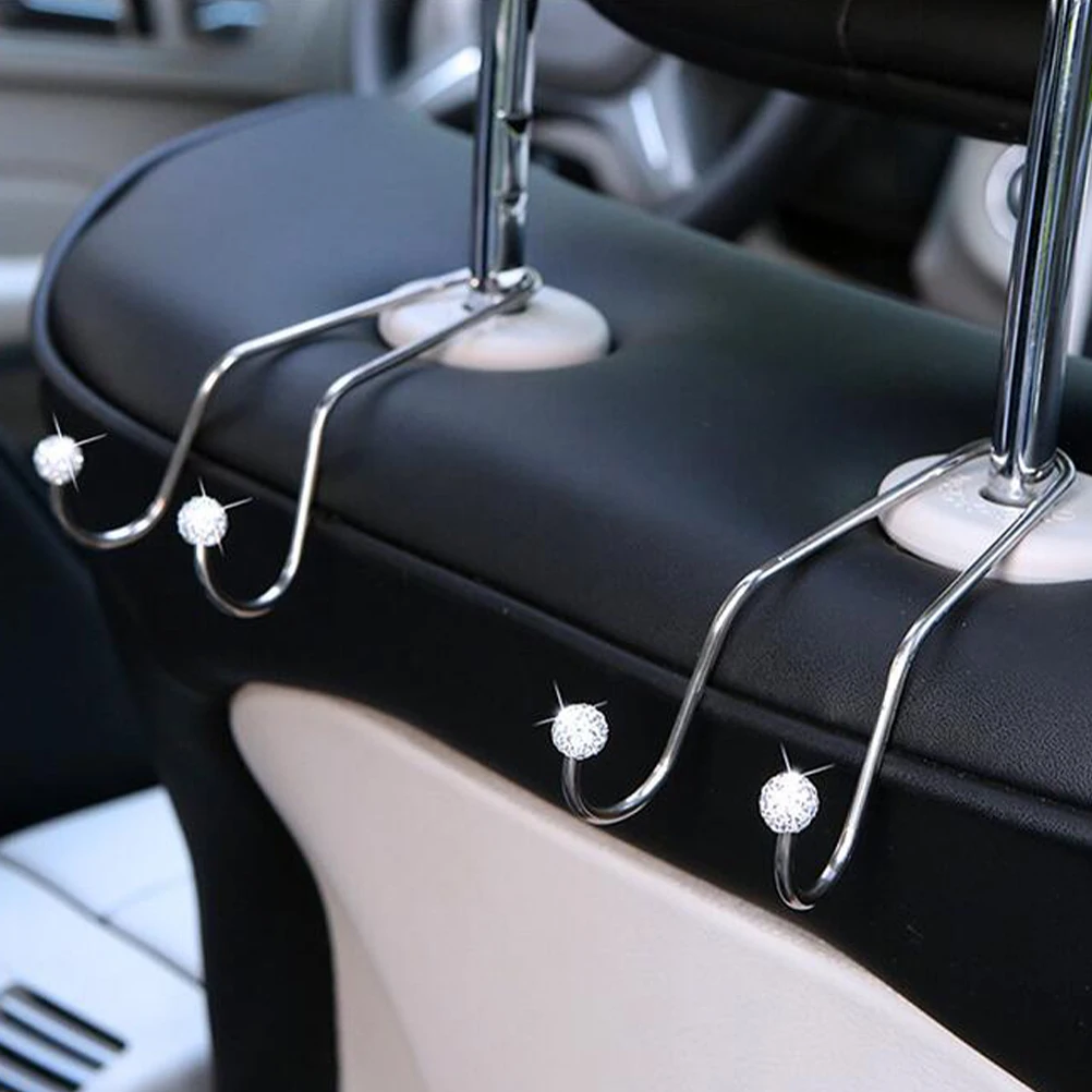 

2pcs Car Chair Hooks Stainless Steel Back Seat Headrest Hangers Space Saving Car Accessories Storage Organizer