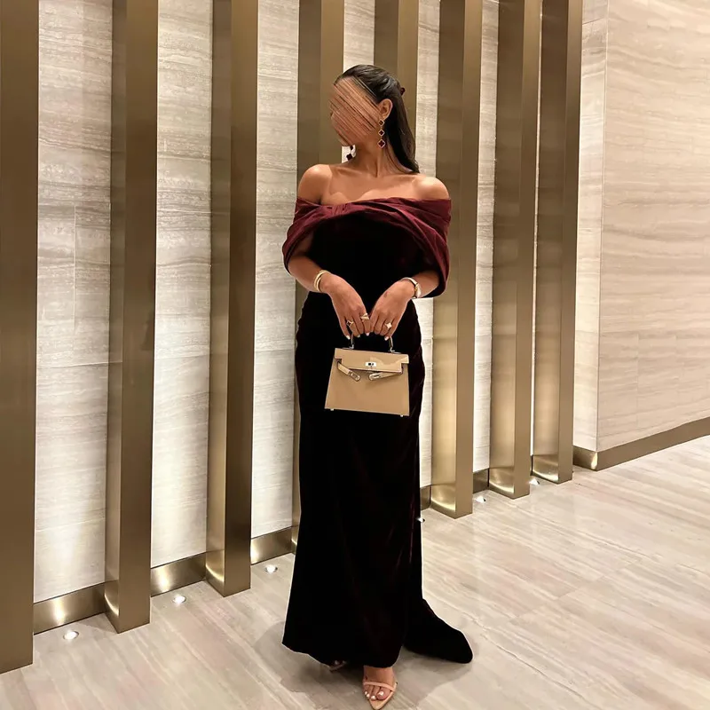 Aleeshuo elegante abito da ballo in raso a sirena Vestidos De Noche Sexy Off The Shoulder Arabia saudita Paty Dress muslimatexmushtial guads figura