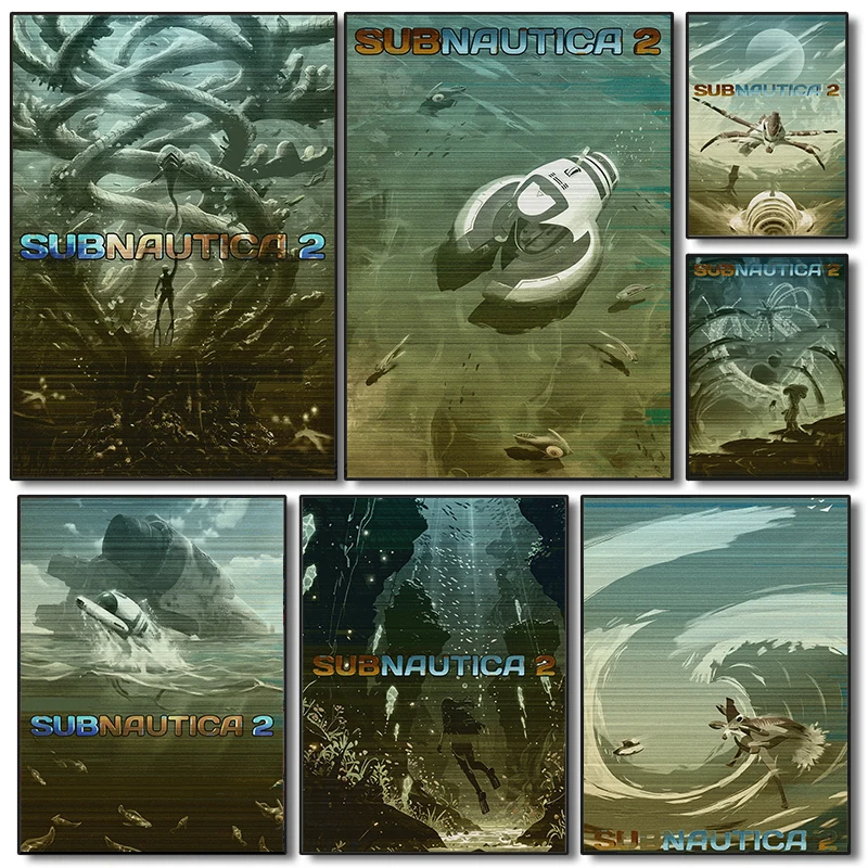 Latest Game Subnautica 2 Posters Survival Games Prints Canvas Painting Subnautica Wall Art Pictures Home Room Game Decoration