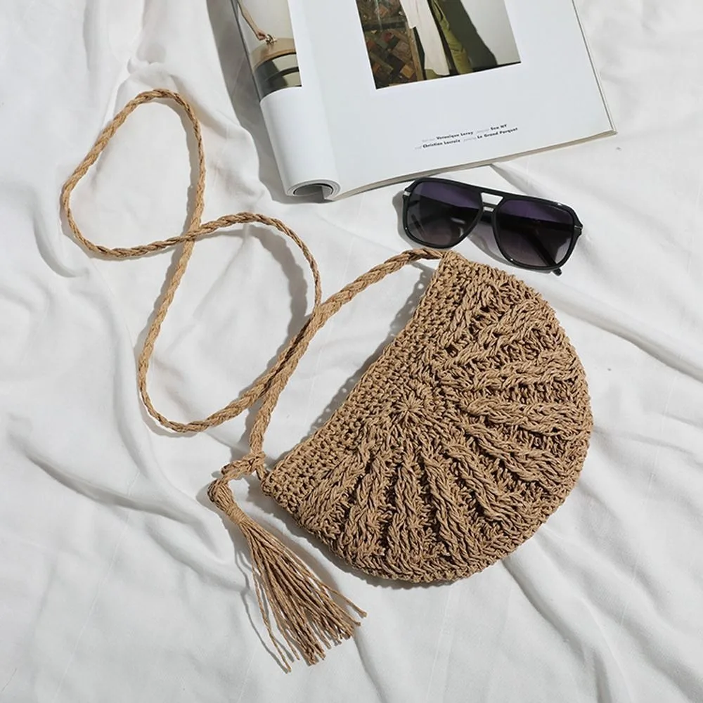 

Wallets Paper Rope Messenger Bags Cosmetic Bag Tassel Straw Weave Shoulder Bags Crossbody Bags Small Beach Bag Women Handbags