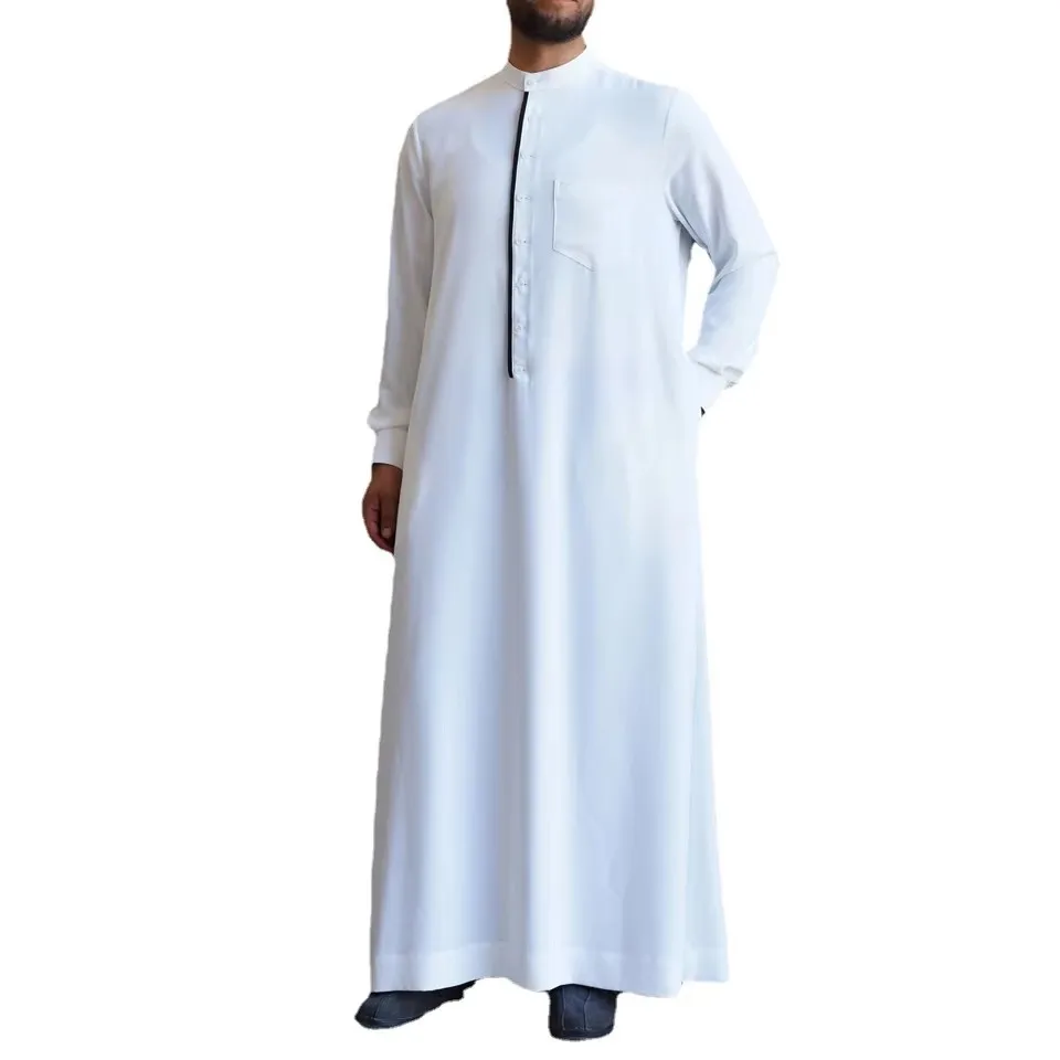 Jubba Thobe Per Uomo Abbigliamento Musulmano Islamico Moda Marocchino Arabo Saudita Dubai Omã Adulto Inverno Lungo Plus Size Caftano Casuale