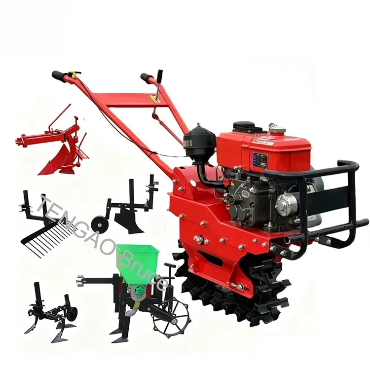 2025 Hot Sales in Africa 9HP Water Cooled diesel Engine Agricultural Cultivator Machine  180 Model Soil Cultivation Mini Tiller