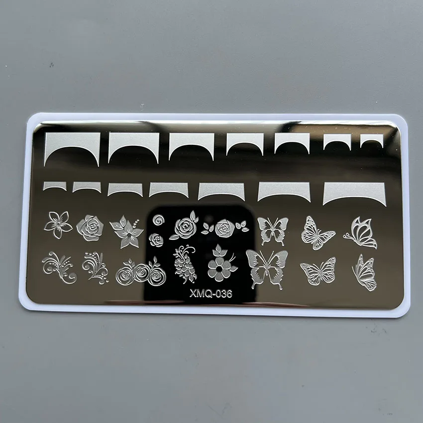 XMQ Nail Art Stamping Plate French Designs