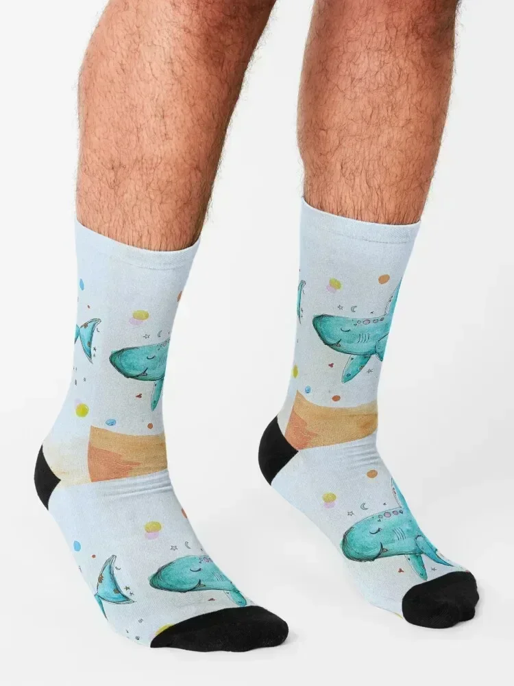Sharky Shark Socks compression floor New year's japanese fashion Socks For Men Women's