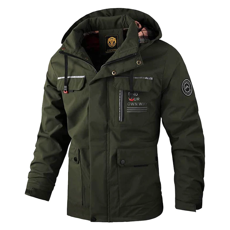 Imagem -02 - Jaqueta com Capuz Impermeável Masculina Windproof Tactical Soft Shell ao ar Livre Camping Caça Primavera Outono 2023