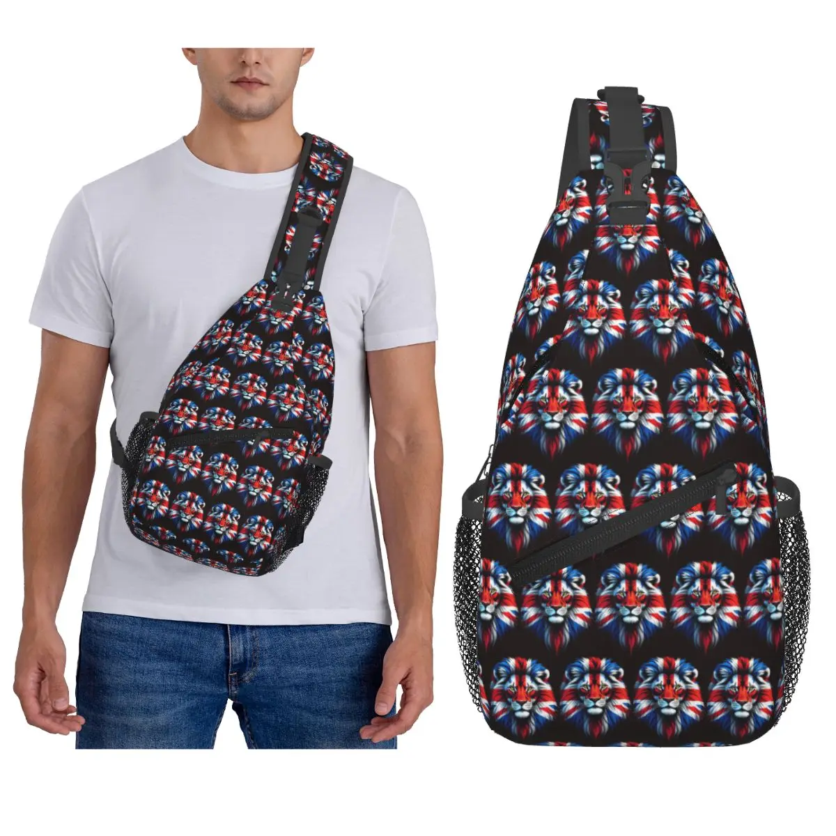 

Union Jack Feel Of The UK Chest Bag Men Sling Crossbody Backpack Chest Bag Travel Hiking Daypack Shoulder Bag