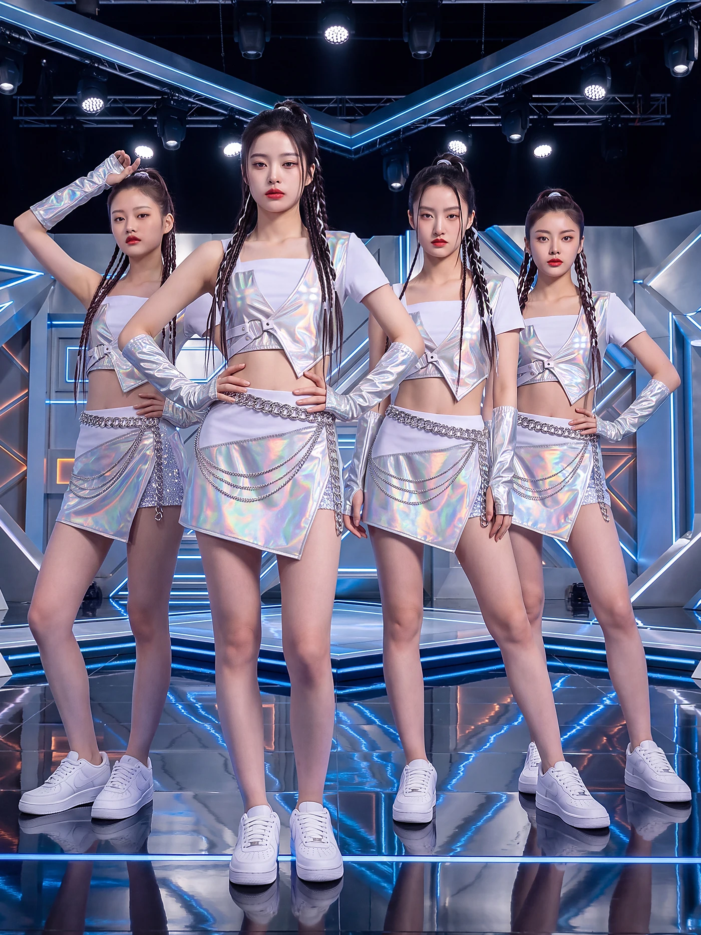 Kpop Female Dance Team Performance Outfit Korean Hip Hop Jazz Dance Costume Set Leader's Uniform Stage Performance Clothes