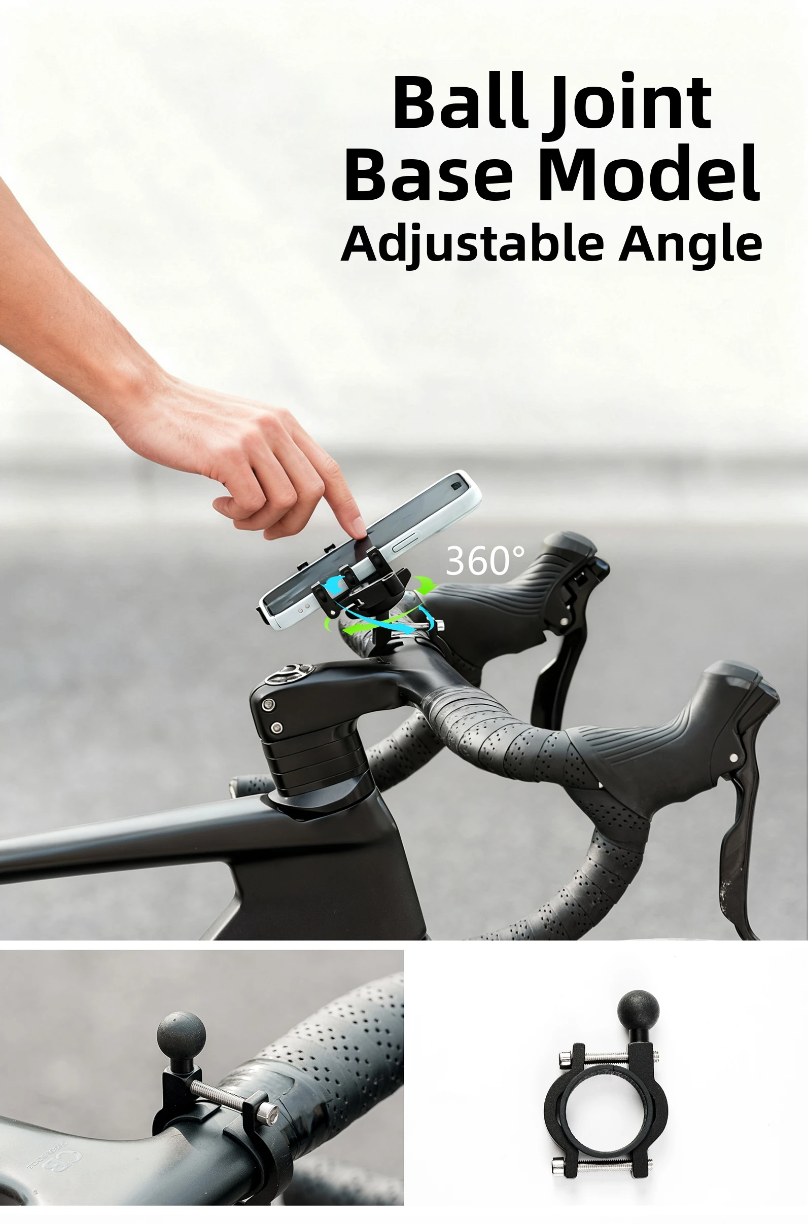 OFBONDAGE Fahrrad-Handyhalterung für MTB und Motorrad, CNC-Aluminium-Legierung Halterung, Rutschfester Fahrradtelefonhalter – Detail 8