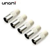 5Pcs F TV Female Jack To IEC PAL DVB-T Male Plug RF Coaxial Converter Connector Adapter