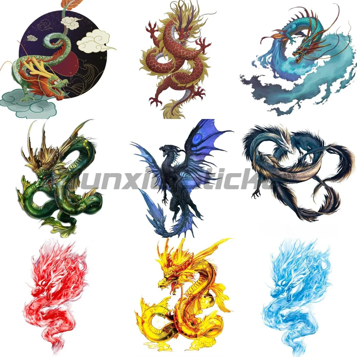 

Punk Dragon Pterodactyl Vinyl Sticker Wall Room Truck Window Laptop Car Book Door Helmet Decal Customizable