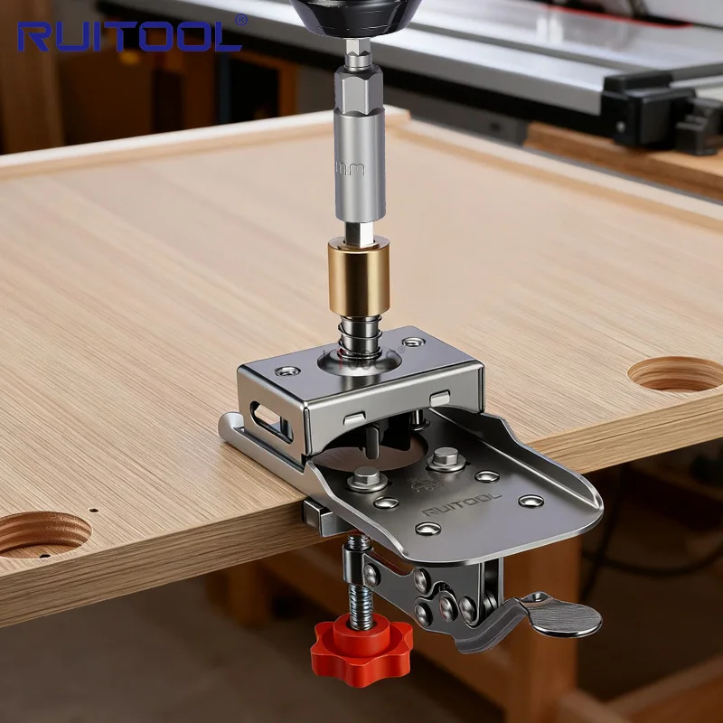 

New 35mm Hinge Boring Jig Kit Quick-opening Stainless Steel Hinge Hole Opener Suspended Woodworking Hole Opening Locator Tools
