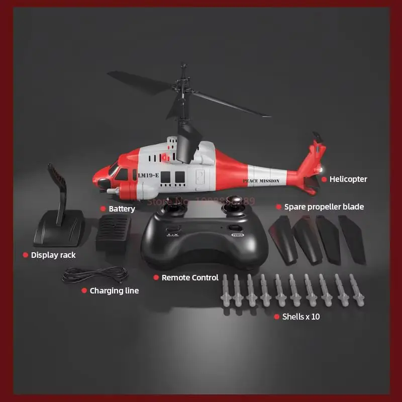 Nuevo Helicóptero RC Hawk negro LM19-E con cañón 3,5 canales 3 niveles de engranaje alta velocidad baja juguete para niños avión de Control remoto